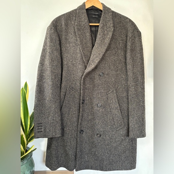 Marc Jacobs Other - Marc Jacobs double-breasted wool-blend overcoat grey herringbone oversized XL